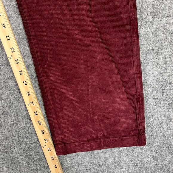 Samuel Windsor Pants Mens 36 Red Corduroy 33 Inseam Chino Trouser Business - Picture 10 of 11